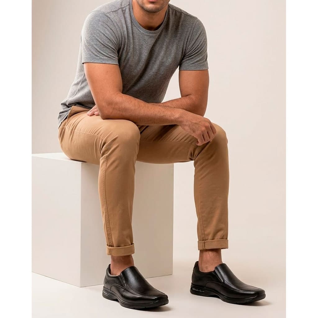 Sapato Social Masculino Democrata Air Spot Couro Sapato Masculino de Couro Preto Oxford Original