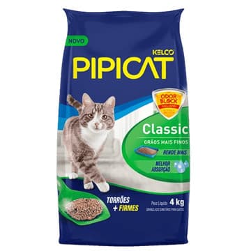 Areia Higiênica Pipicat Classic Odor Block — Granulado Sanitário para Gatos