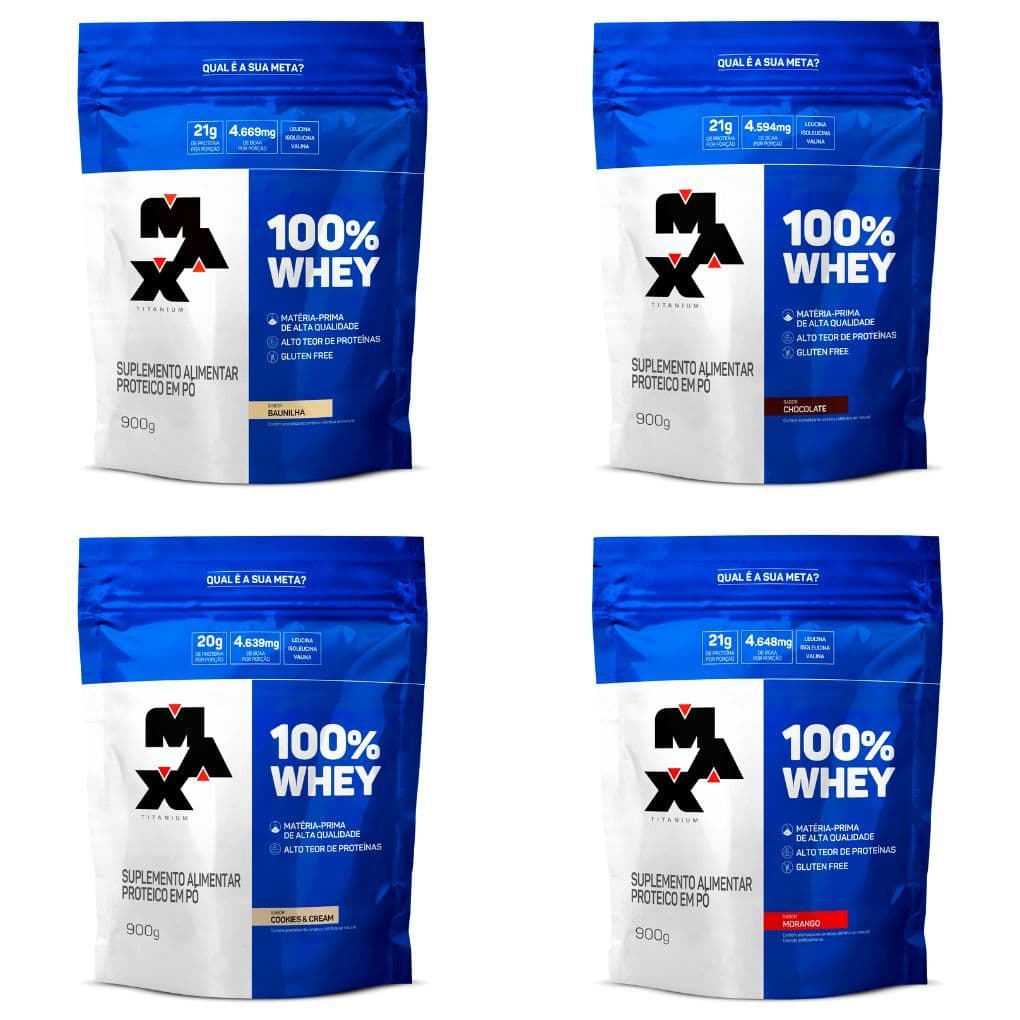 100% Whey Refil 900g Max Titanium