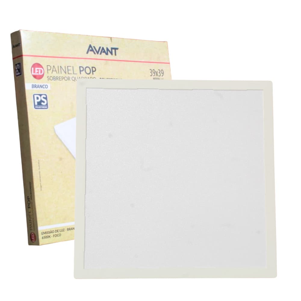 Luminária LED de Sobrepor Quadrada 30W Bivolt 6500K Branco Frio Alta Eficiência 1800lm