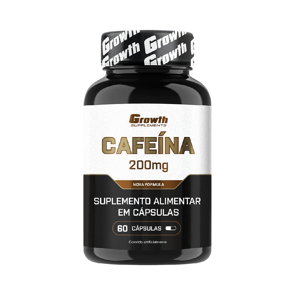 Cafeína 200mg (60 Caps) Termogênico Growth Supplements Sem Sabor
