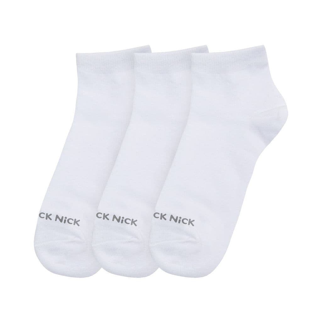 Kit 3 Pares De Meia Cano Curto Lisas Trick Nick Branco