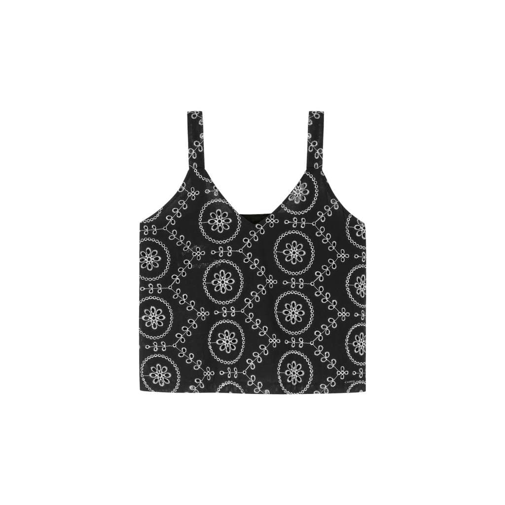 Regata Feminina Laise Floral Marialícia Preto