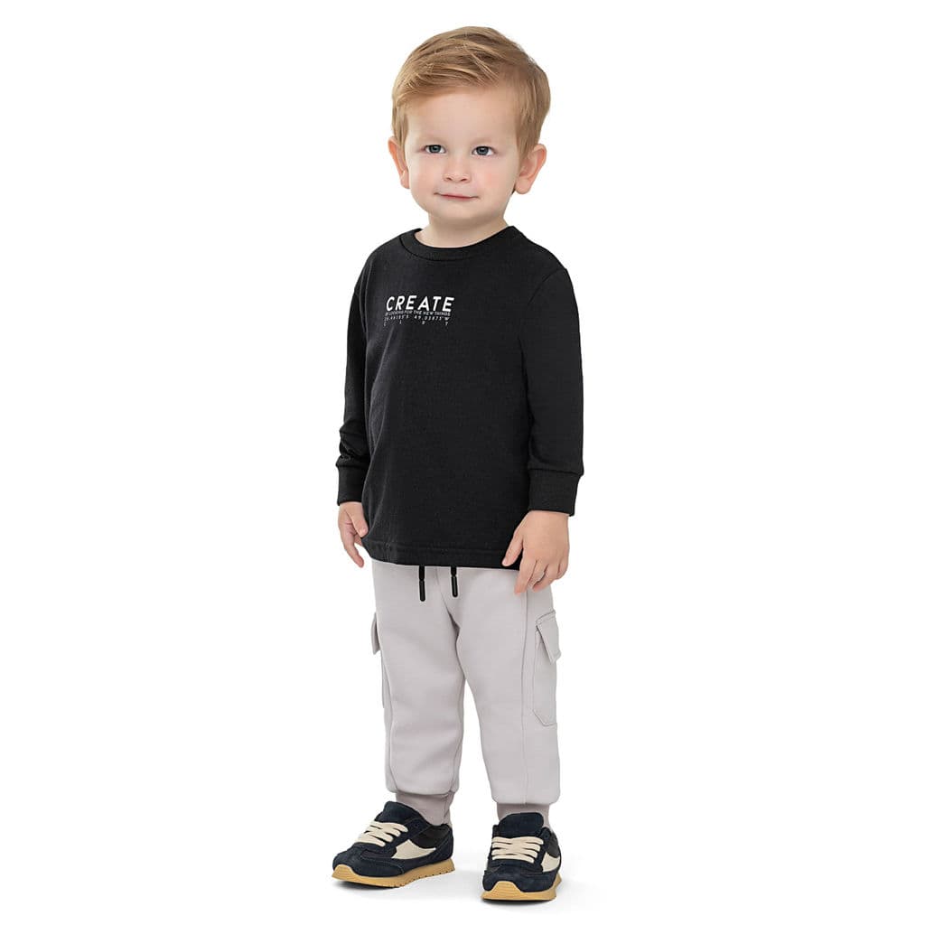 Conjunto Infantil Menino Bolsos Cargo Colorittá Preto