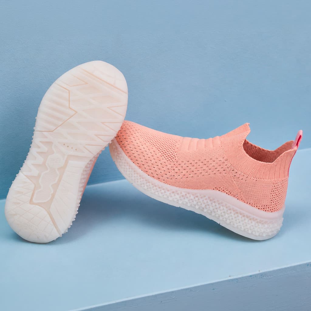 Tênis Infantil Menina Kidy Illusion Tec Nude Slip On Calce Fácil Confortável Leve Casual Moderno