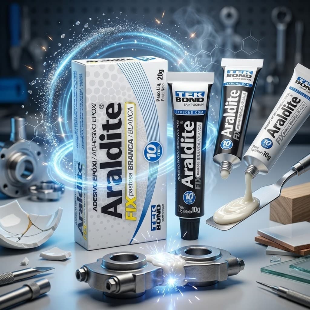 Adesivo Tekbond Araldite Fix Epóxi Pastosa Branca 20g Secagem 10 Minutos