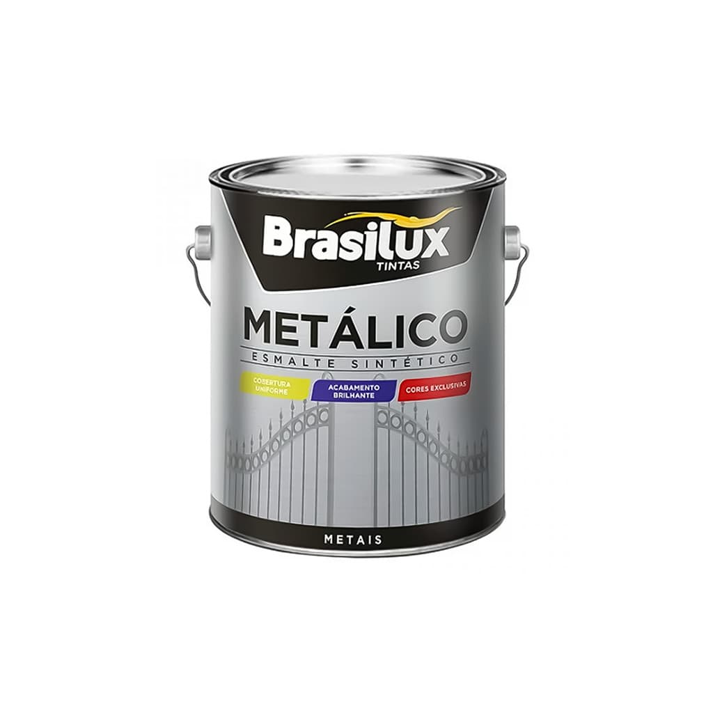 Tinta Esmalte Sintético Metálico Brasilux 900ml Várias Cores Premium A Escolha Metal E Madeira