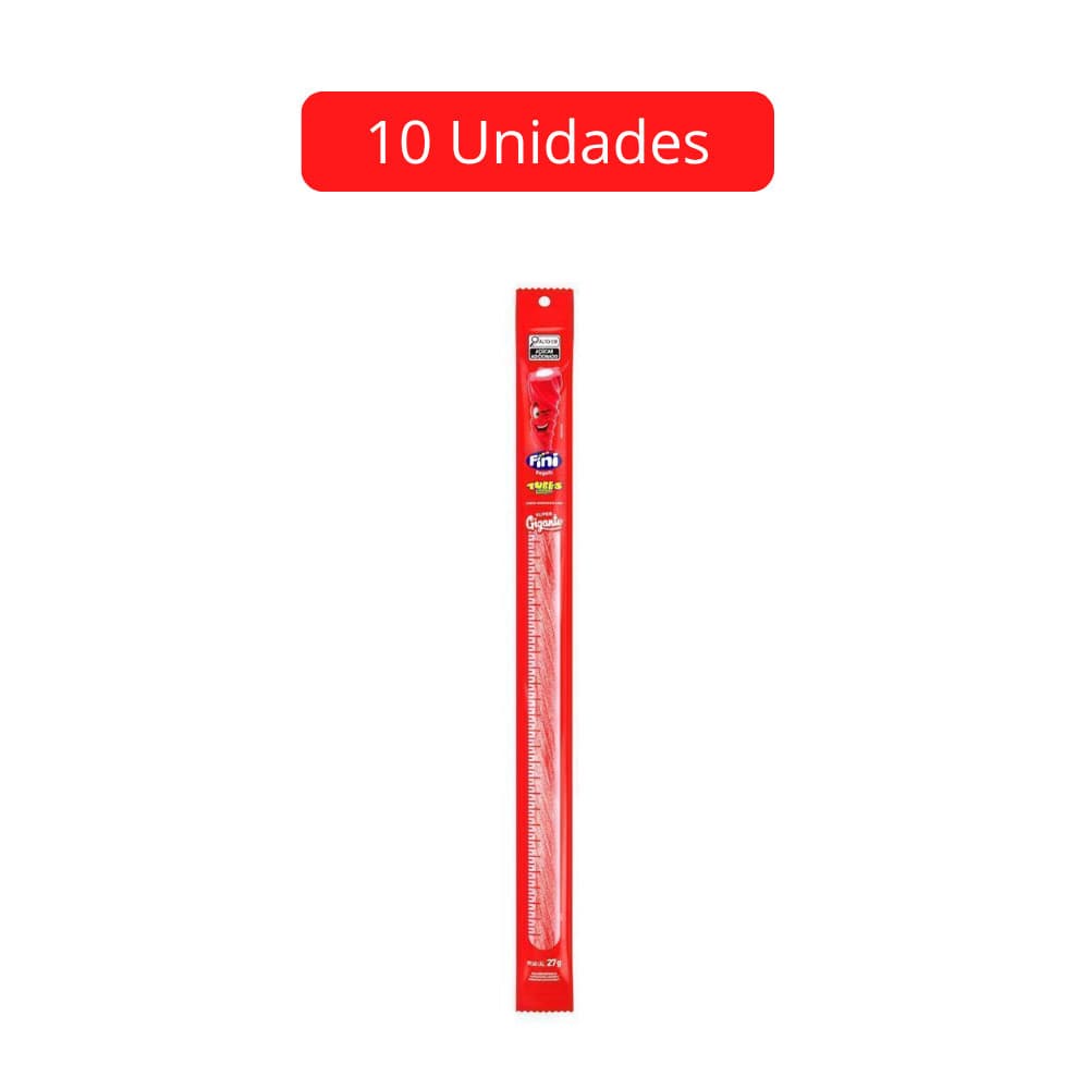 Kit de 10 Balas Tubes Morango Citrico Super Gigante 27g Fini