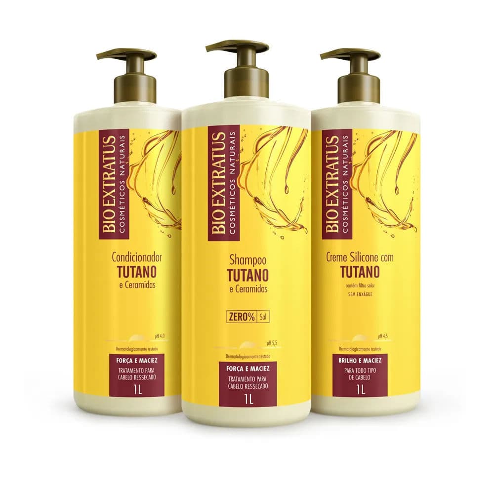 Kit Shampoo + Condicionador + Creme De Pentear Bio Extratus Tutano 1L