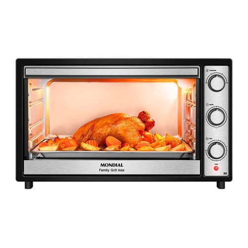 Forno Elétrico 60L Family Grill Inox Mondial 1800W/2000W FRN-60-BI