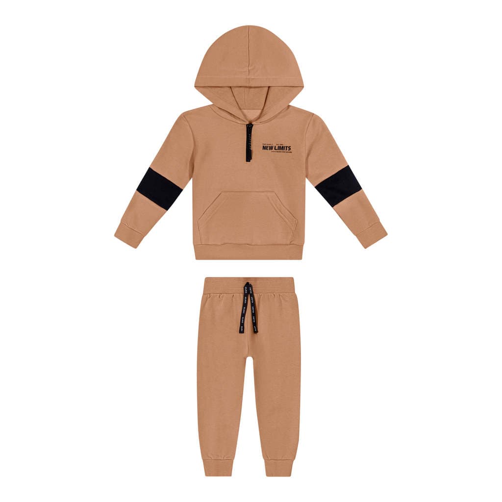 Conjunto Infantil Menino Gola Com Zíper Colorittá Marrom