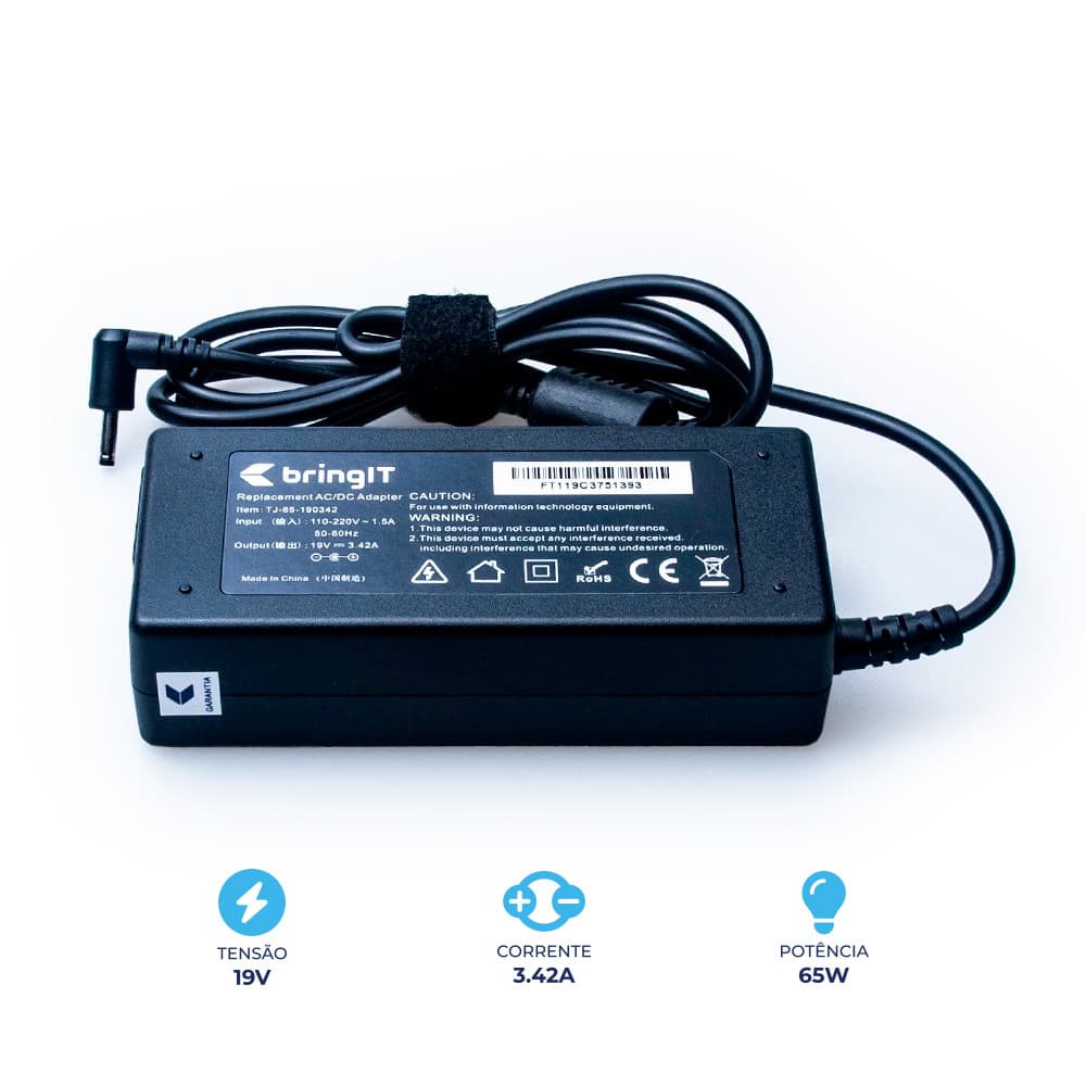 Fonte Carregador para Notebook Acer Aspire A315-58-563G 19V 3.42A 65W