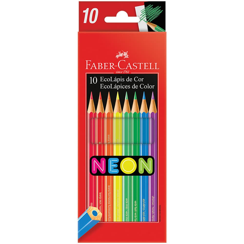 Lápis de cor 10 cores Neon 120410N\116153 Faber-Castell