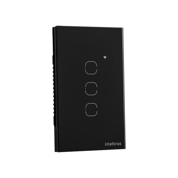 Interruptor Inteligente Wi-Fi Touch 3 teclas Preto EIW 1003 Intelbras
