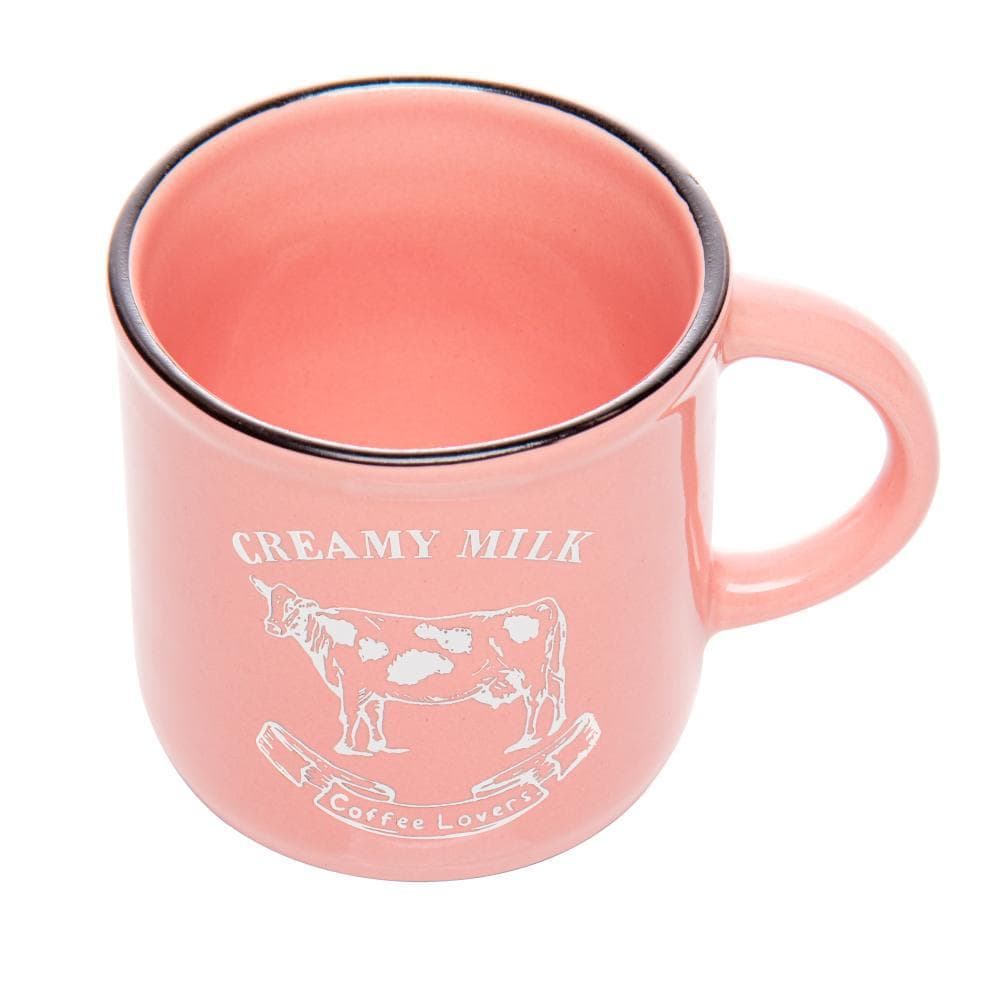 Caneca Creamy Milk 180ml Rosa Cerâmica -  Lyor