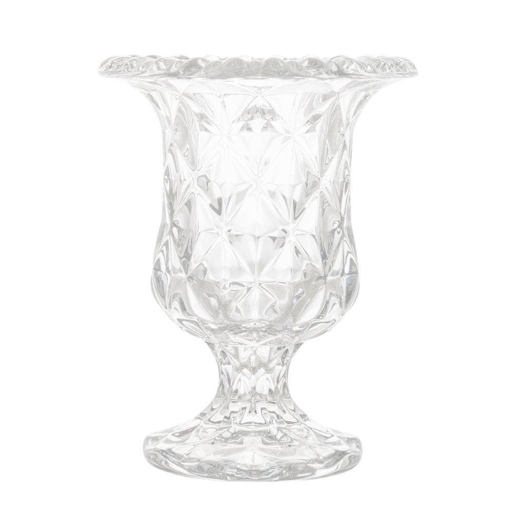 Vaso Lyor Diamond de Vidro Incolor 14,5cm x 11,5cm