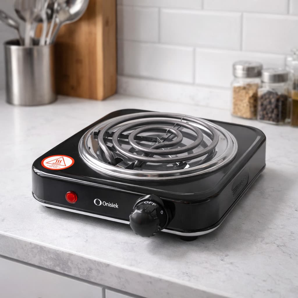 Fogareiro Elétrico Portátil 1000W 1 Boca Fogão Elétrico Pequeno Compacto 60Hz ON-FE401