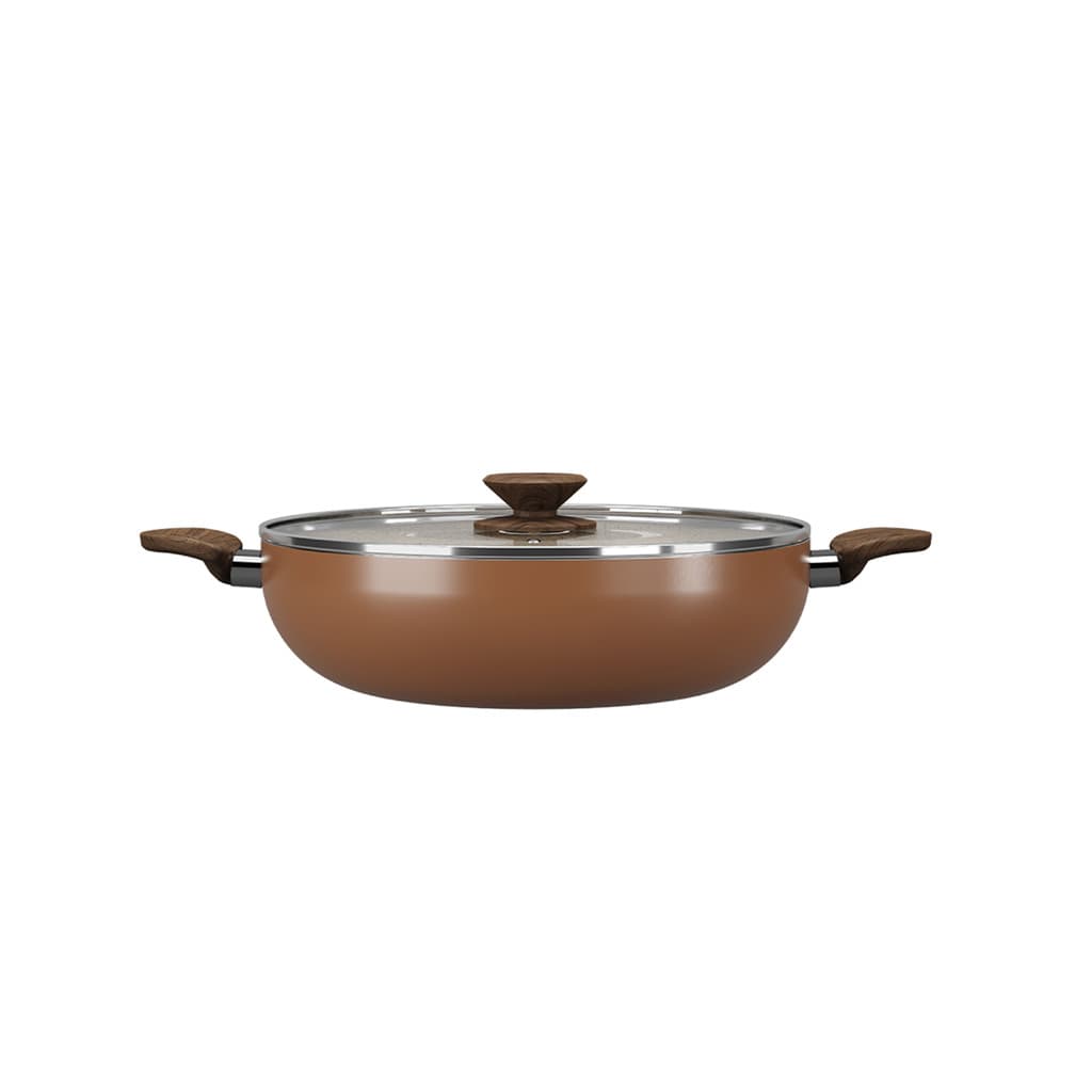 Wok com Tampa Brinox Ceramic Life Primea Ø28cm 3,55 L Cappuccino