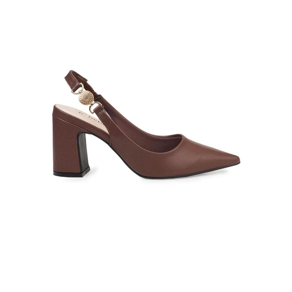 Scarpin Slingback Bebecê Aberto com Salto Grosso