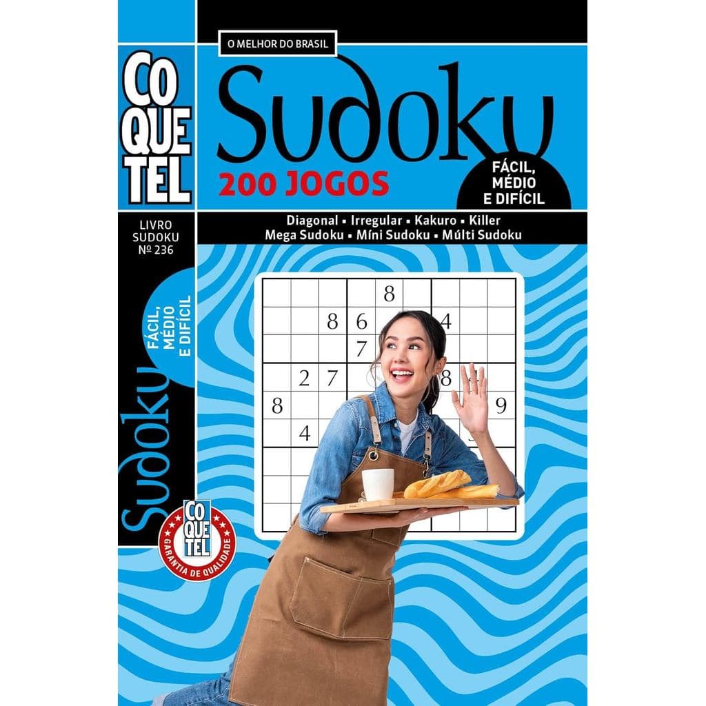 Livro Coquetel Sudoku 236 | Fácil, Médio e Difícil
