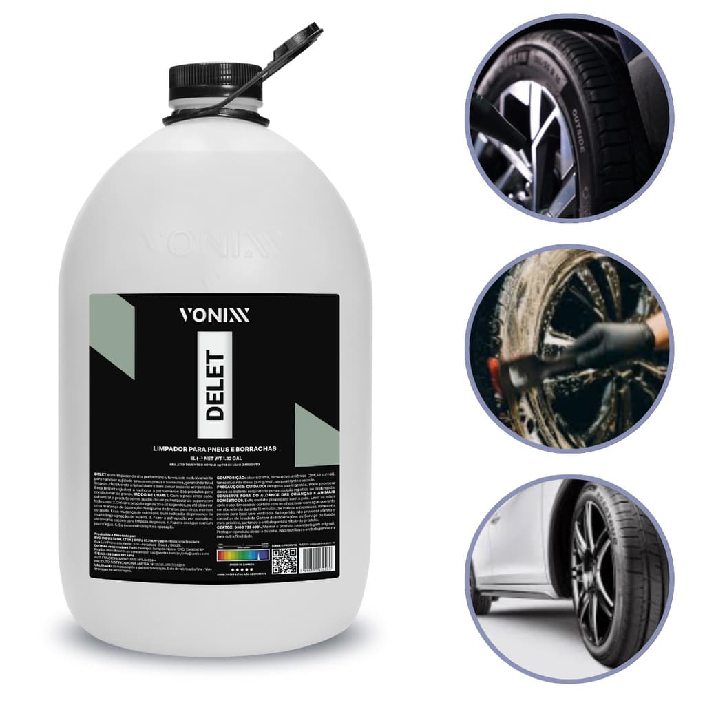 Delet Limpador De Pneus e Borrachas 5l Vonixx