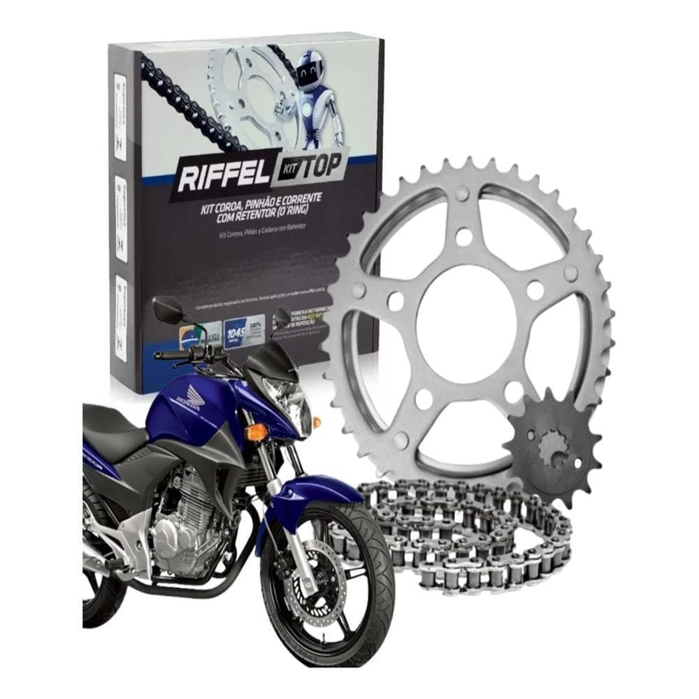 Kit Relação Transmissão Riffel Com Retentor Cb 300 2009 A 2015