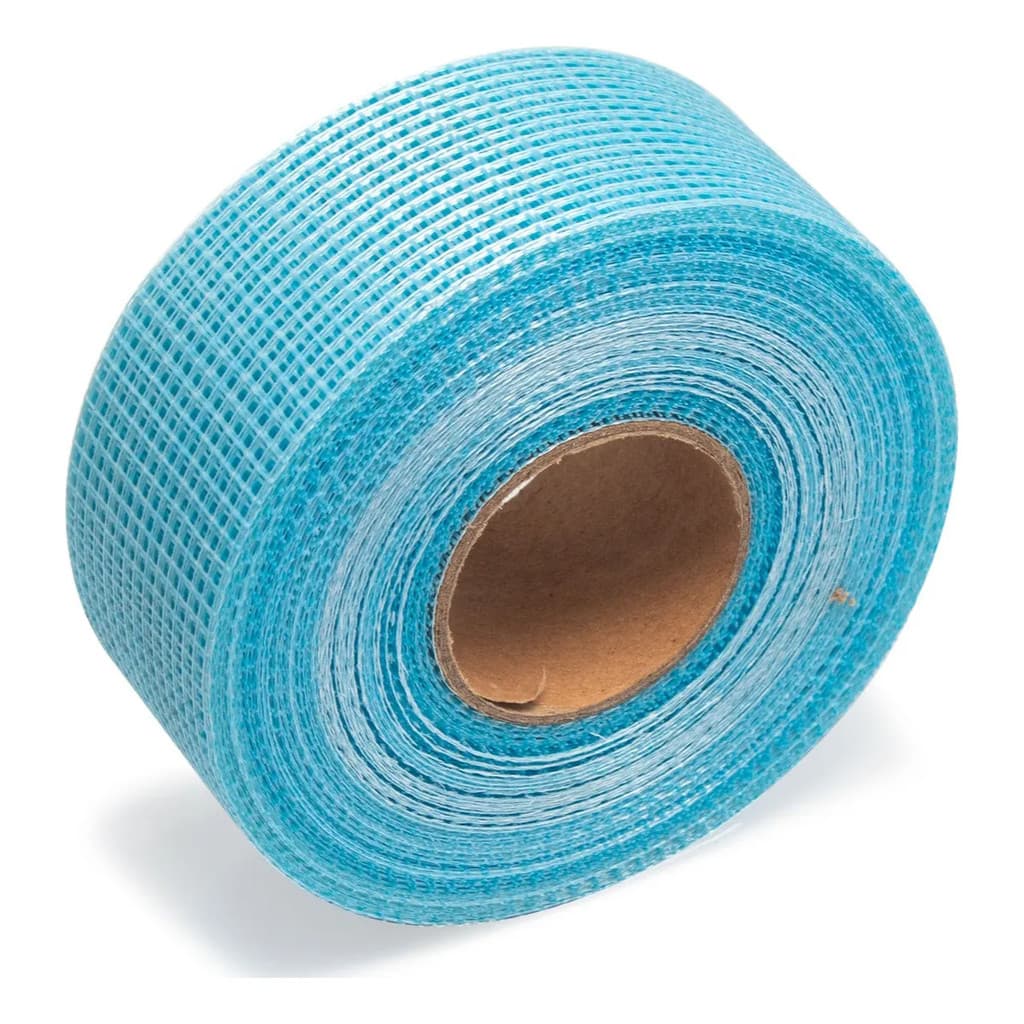 Fita Fibra de Vidro Azul 48mm x 45m Autoadesiva Drywall Gesso Titanium Platina
