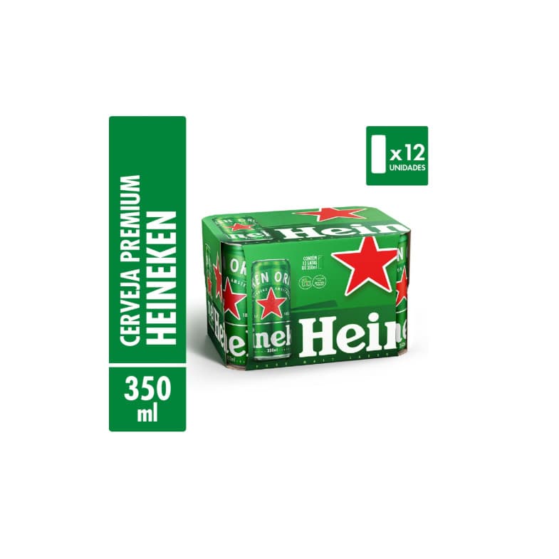 CERVEJA  HEINEKEN LATA 350ML PACK COM 12 UN
