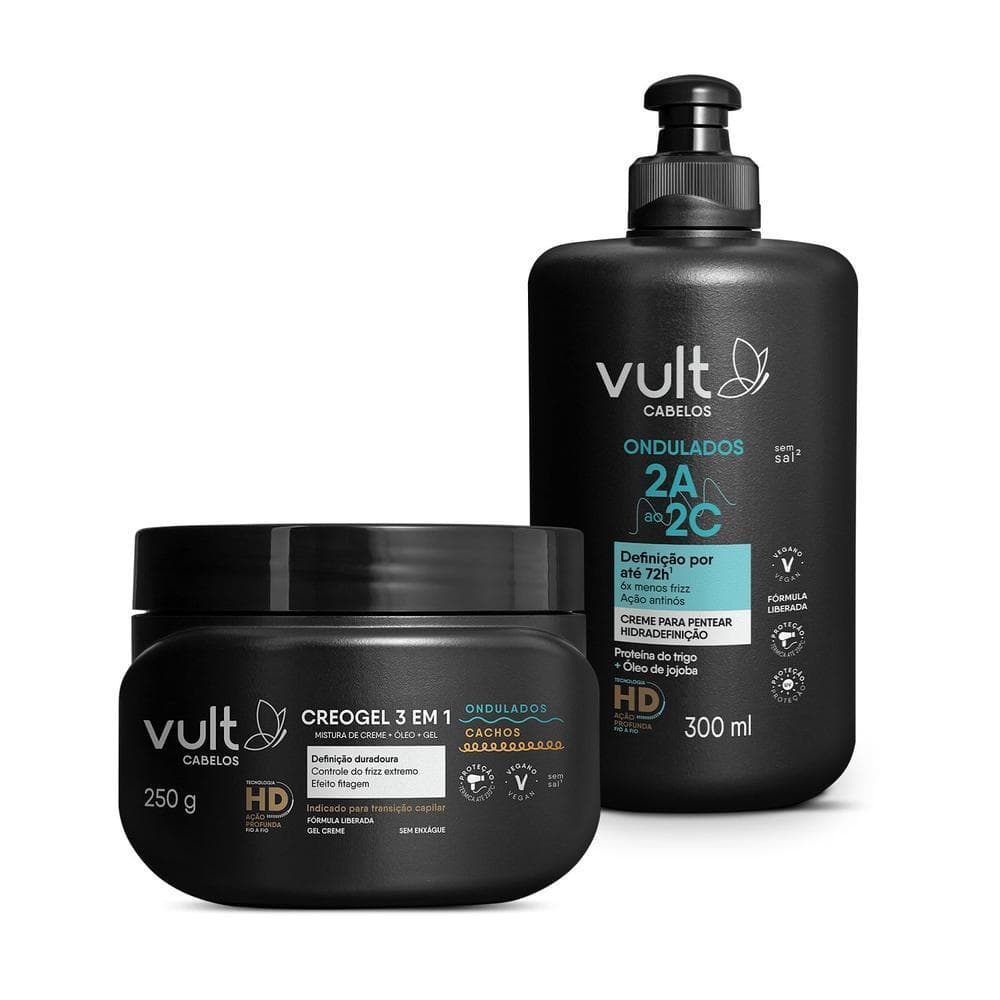 Combo Day After Ondas Definidas: Creme de Pentear Hidradefinição 300ml + Creogel 3 em 1 250g
