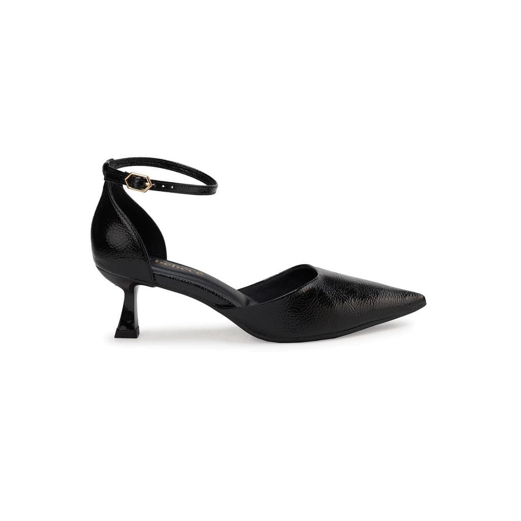 Scarpin Bebecê Salto Baixo Flare Com Fivela