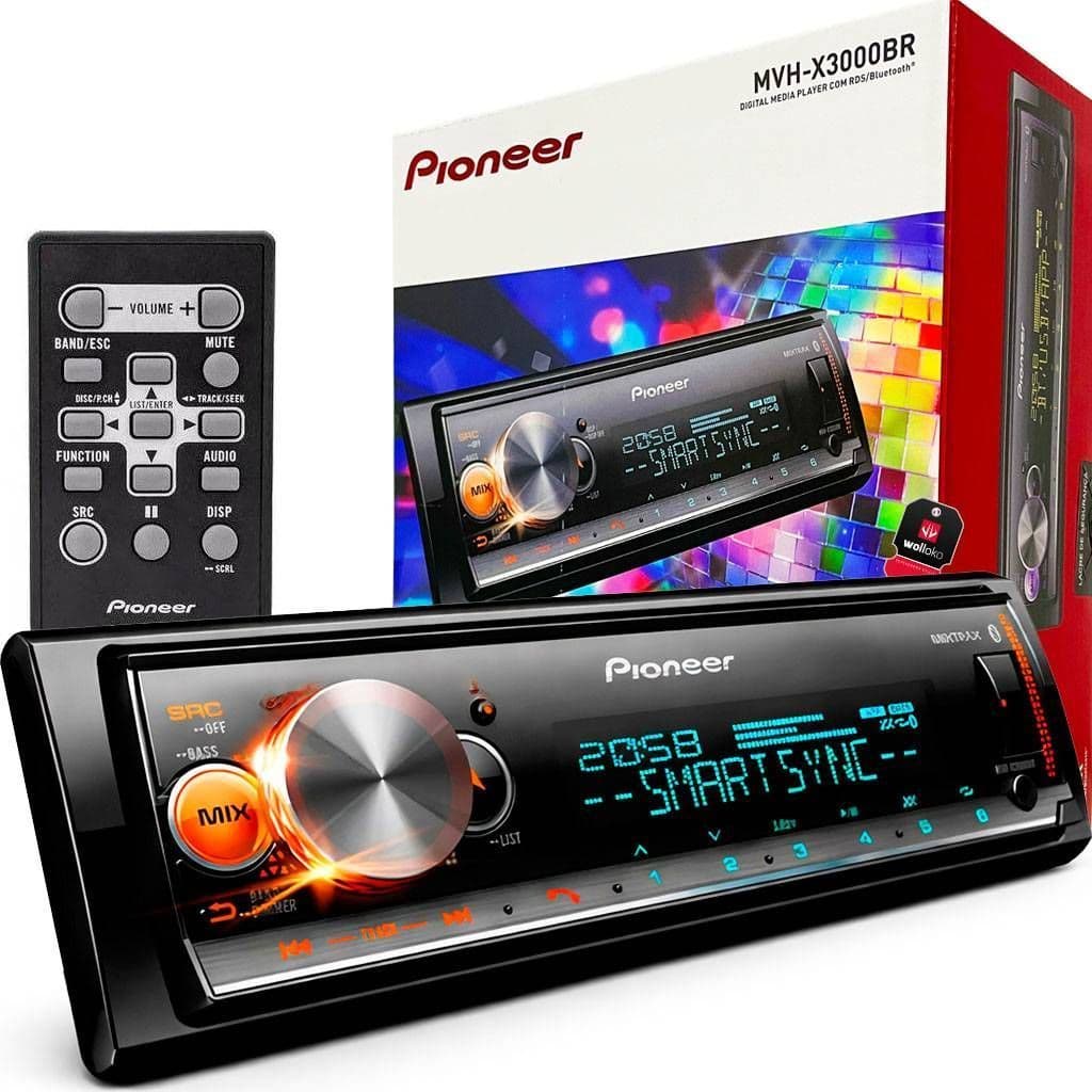 Som Automotivo Pioneer MVH-X3000BR Com USB Bluetooth Radio Mixtrax