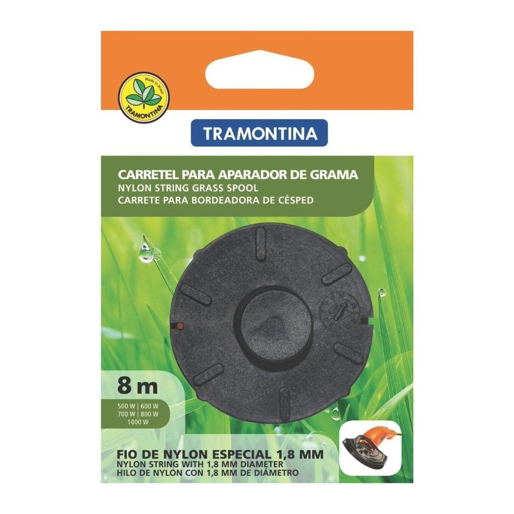 Carretel Completo para Aparador De Grama Tramontina Cor Preto com 1 fio de Nylon