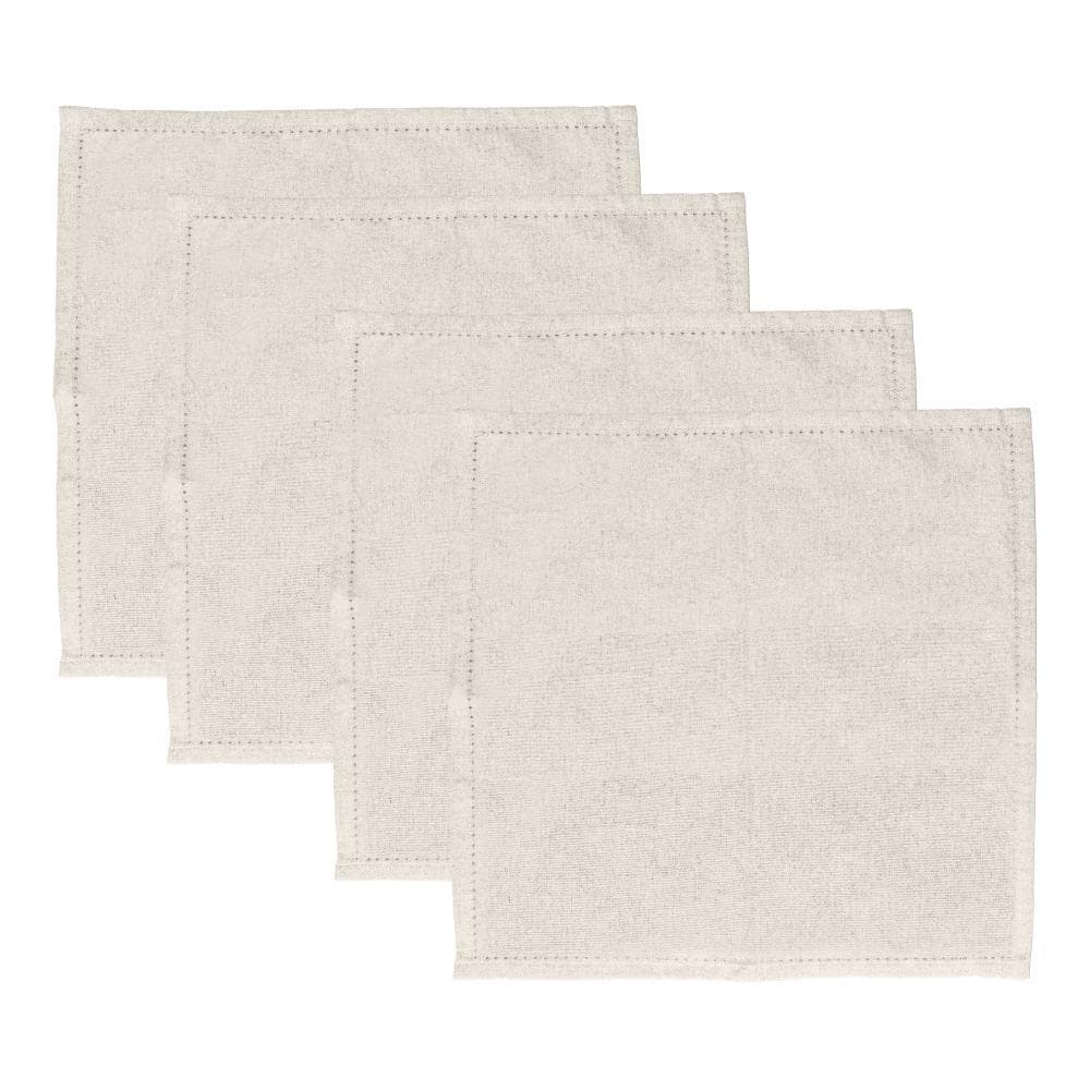 Conjunto 4 Guardanapos Momentos 40x40cm Off White Algodão Lyor para Mesa Posta Jantar Café Almoço Decoração Lar Elegante