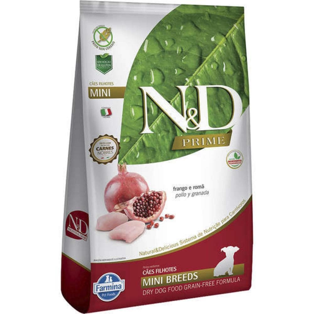 N&D Prime para Cães Filhotes de Raças Mini e Pequenas Sabor Frango e Romã 2,5Kg