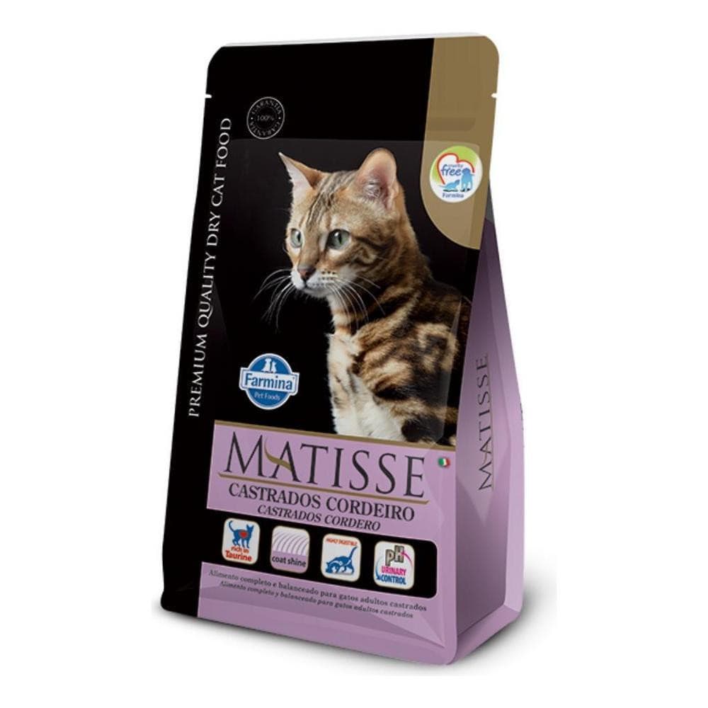 Matisse para Gatos Adultos Castrados de Todas as Raças Sabor Cordeiro e Arroz 2Kg