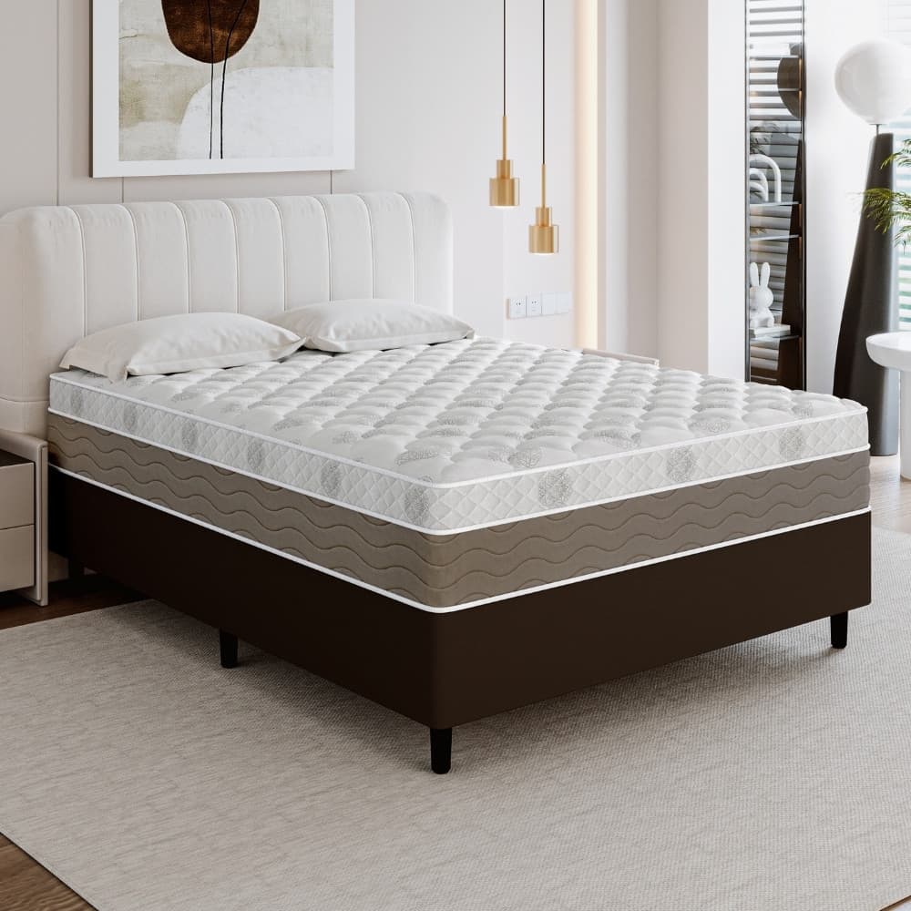 Cama Box Casal 138cm Molas Ensacadas Genebra Plus Umaflex Base 2Cen