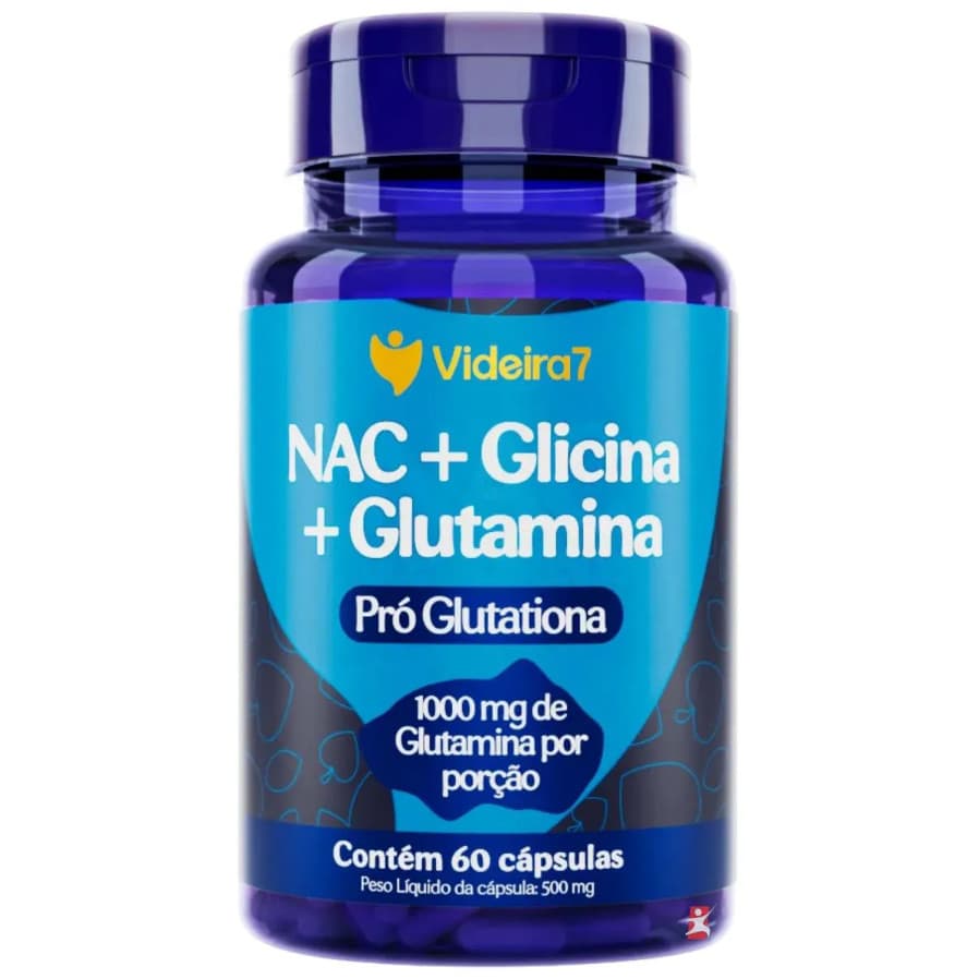 NAC N Acetil Cisteina N-Acetilcisteína 1000mg glicina + glutamina - 60 Capsulas