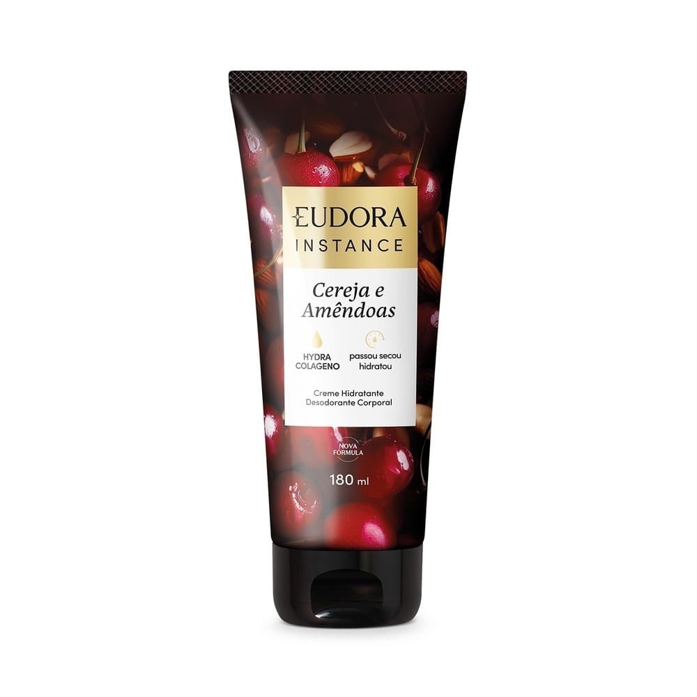 Eudora Instance Creme Hidratante Desodorante Corporal Cereja e Amêndoas 180ml