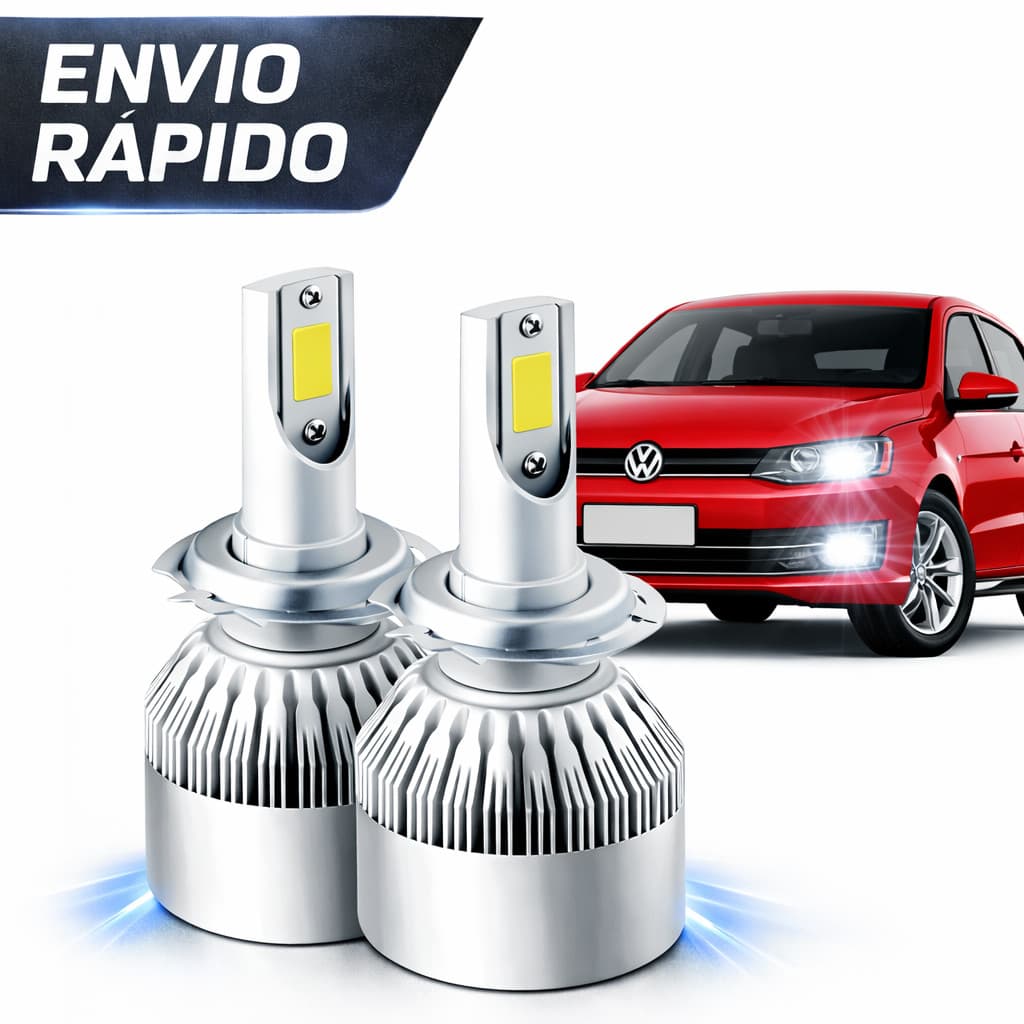 Par de Lâmpadas C6 Super Led 6000K H1 H3 H4 H7 H11 H13 HB3(9005) HB4(9006) H16 H27 - 12V a 24V