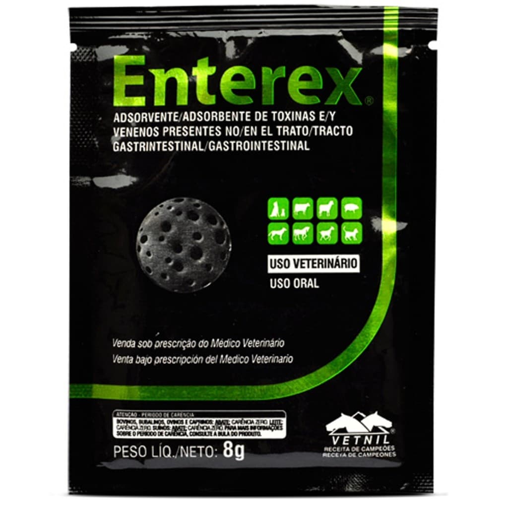 Enterex Sachês Carvão Ativado 8g 1 Sache - Vetnil