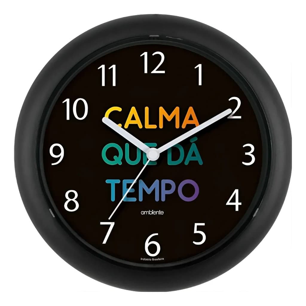 Relógio De Parede Ambiente Decorativo Calma Que Dá Tempo