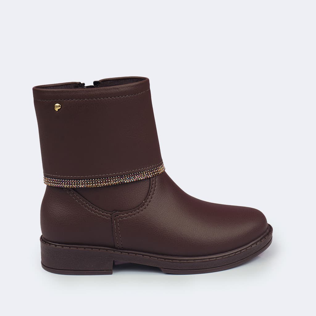 Bota Infantil Montaria Cano Médio com Strass Pampili