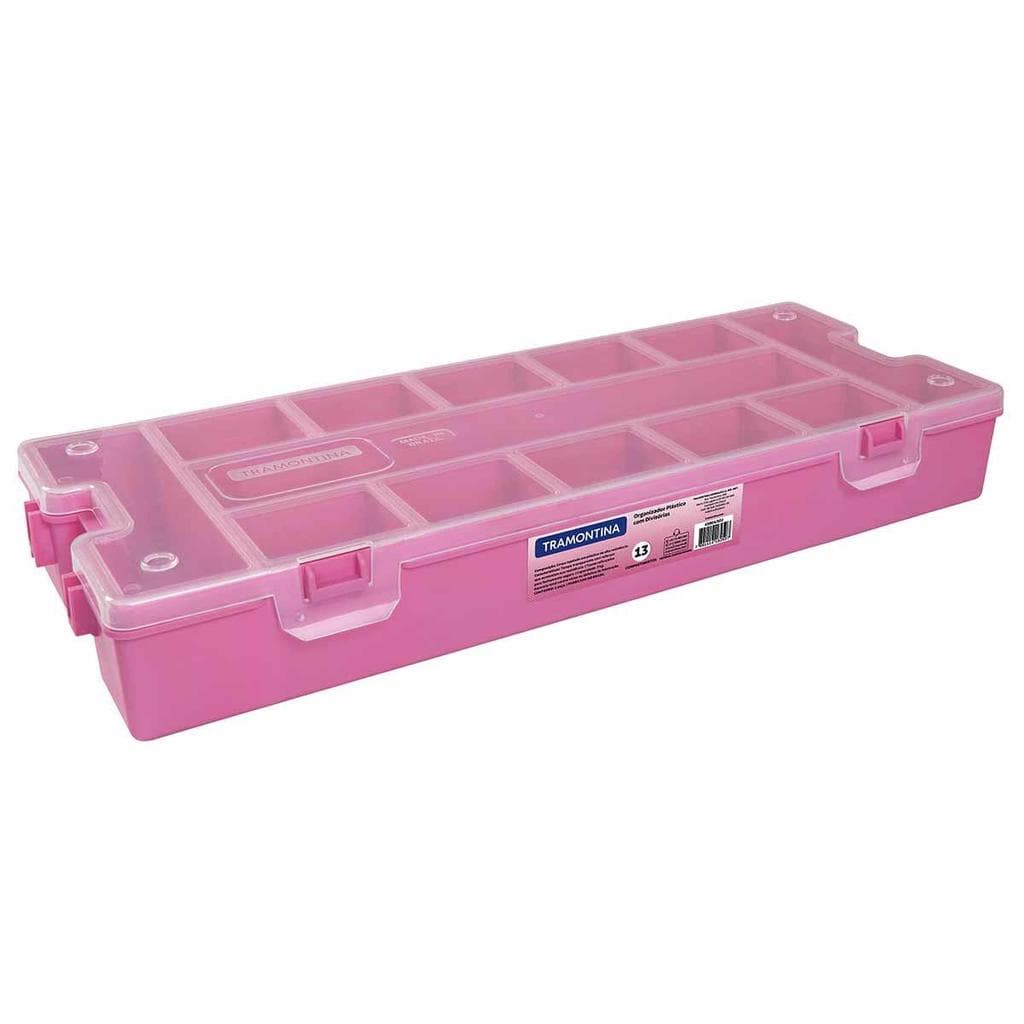 Organizador Plástico 16'' Rosa 13 Compartimentos (43804/502) - Tramontina