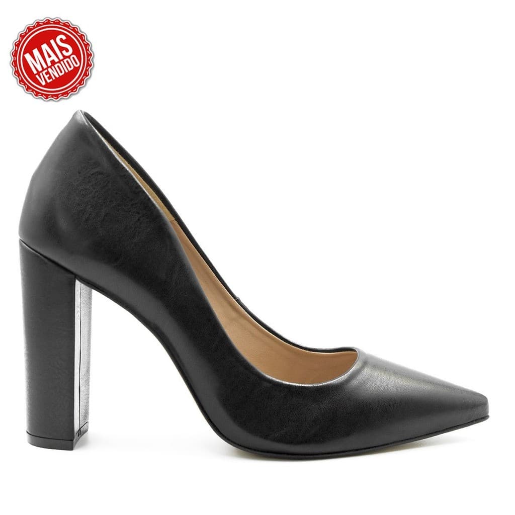 Scarpin Zatta Zatta Salto Grosso Jaine Preto