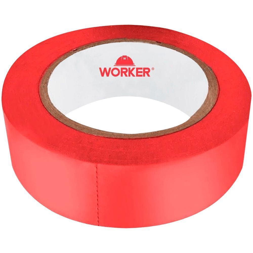 Fita Isolante Worker 19mm x 10m Vermelho - 344451