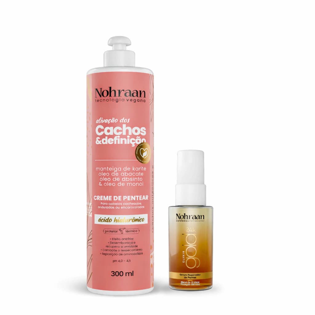 Kit Creme Cachos Absinto + Elixir 24K | Nohraan
