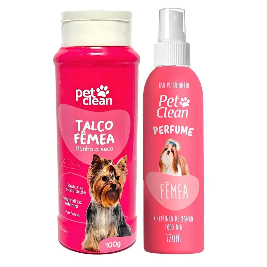 Kit Talco + Perfume Petclean - Mantenha Seu Pet Cheiroso
