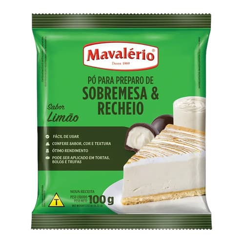 Pó Para Preparo de Sobremesa Sabor Limão 100g Mavalério