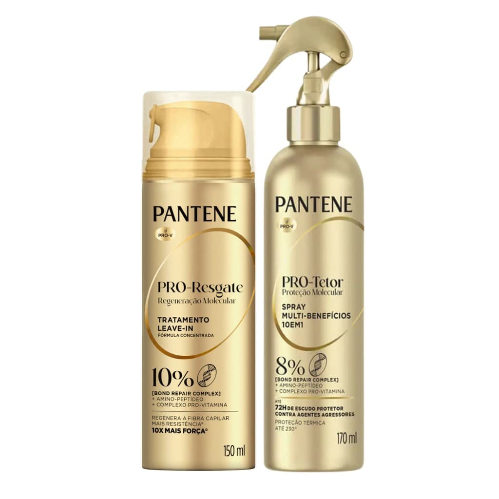 KIT PANTENE MOLECULAR SPRAY PROTEÇÃO 170ML + LEAVE IN REGENERAÇÃO 150ML