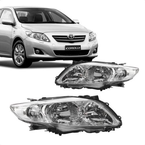 Par Farol Corolla 2009 a 2011 Toyota Cromado Ambos os Lados